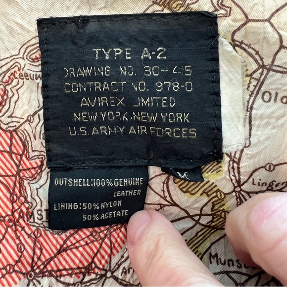 80s Leather Bomber Jacket US Army Air Force Distressed VINTAGE | Sz M unisex - Picture 15 of 17